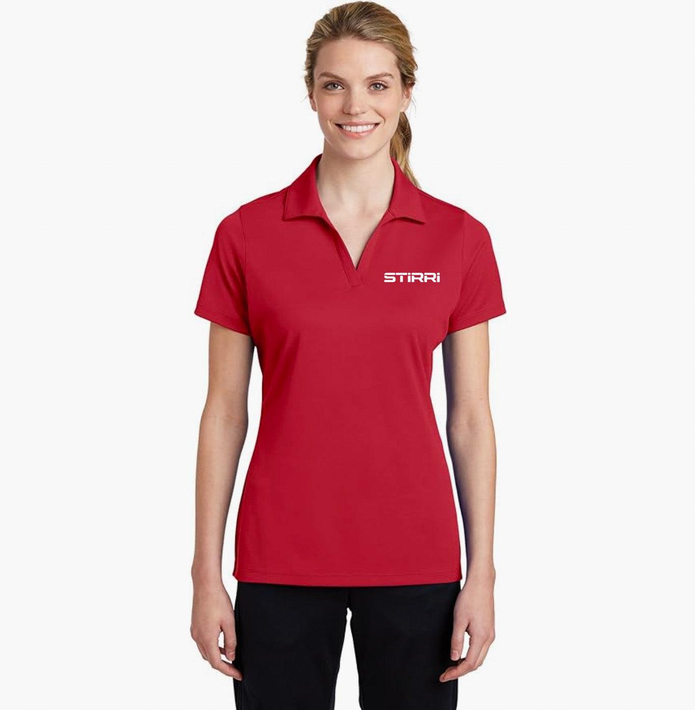 STIRRI performance polo shirt for her - short sleeve - red