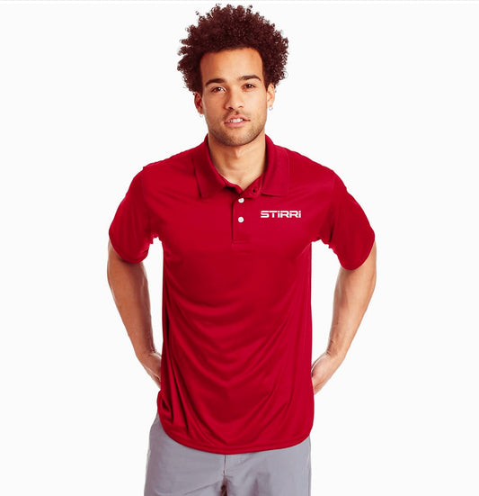 STIRRI performance polo shirt for him - short sleeve - red