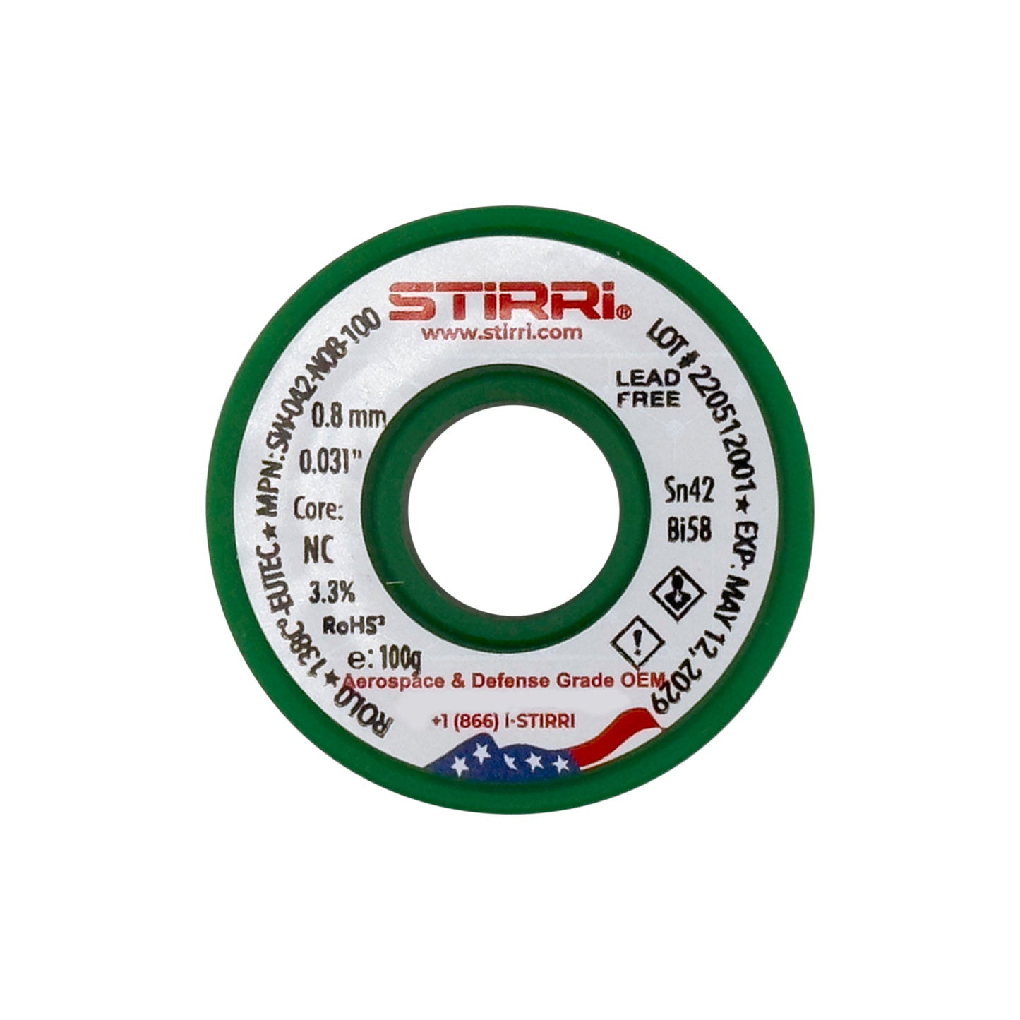 LT-042 - Sn42Bi58 low-temperature lead-free solder wire - 115g spool (4oz)