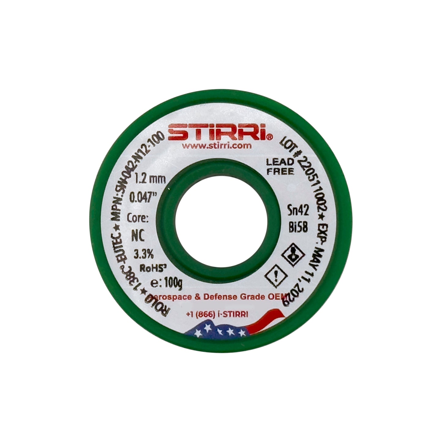 LT-042 - Sn42Bi58 low-temperature lead-free solder wire - 115g spool (4oz)