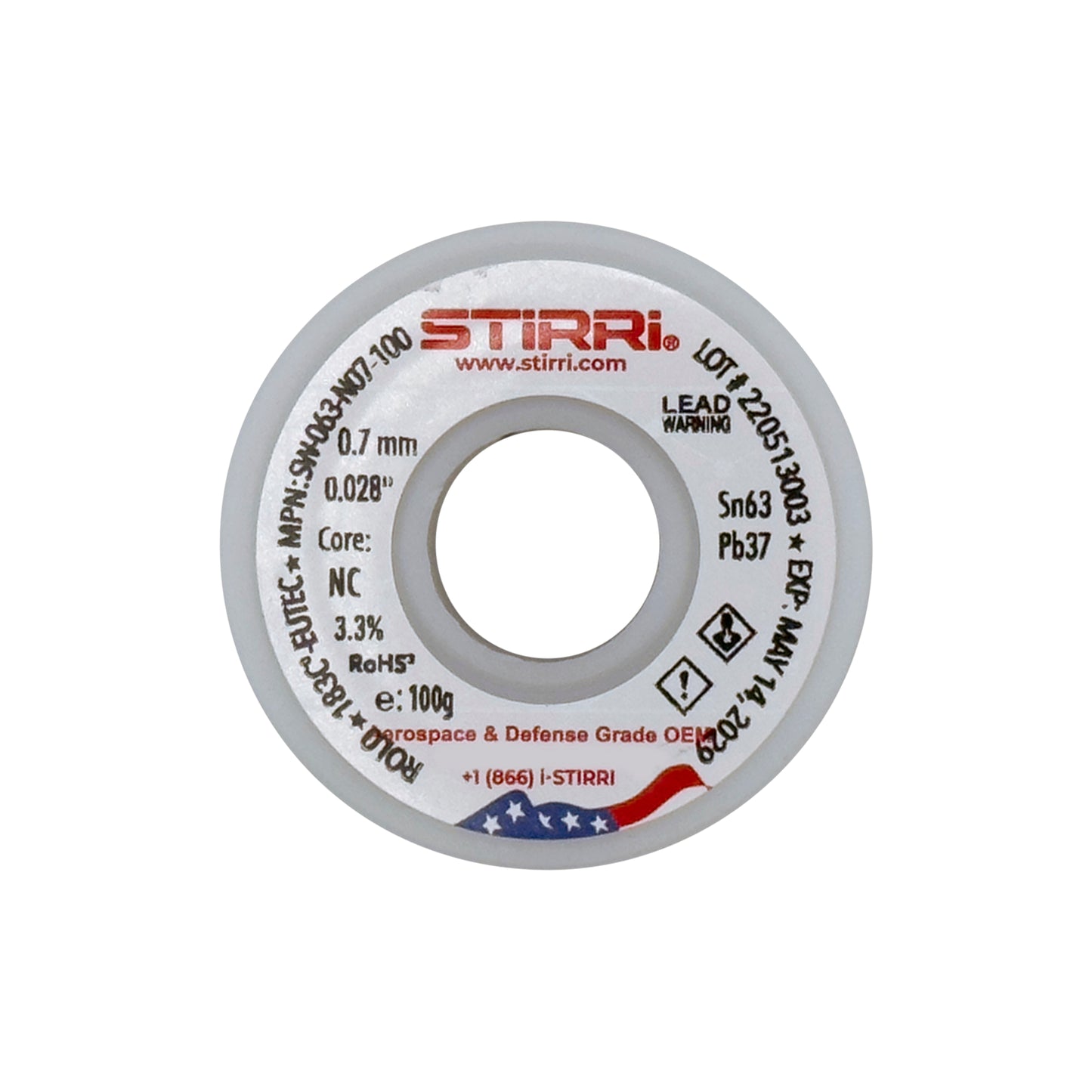 MT-063 - Sn63Pb37 mid-temp eutectic leaded solder wire NC-core ROL0