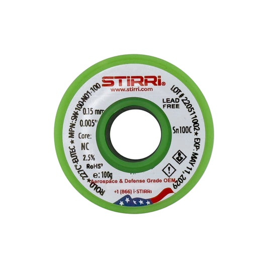 LF-100 Sn100c lead-free selective solder wire NC-core ROL0 - 100g spool