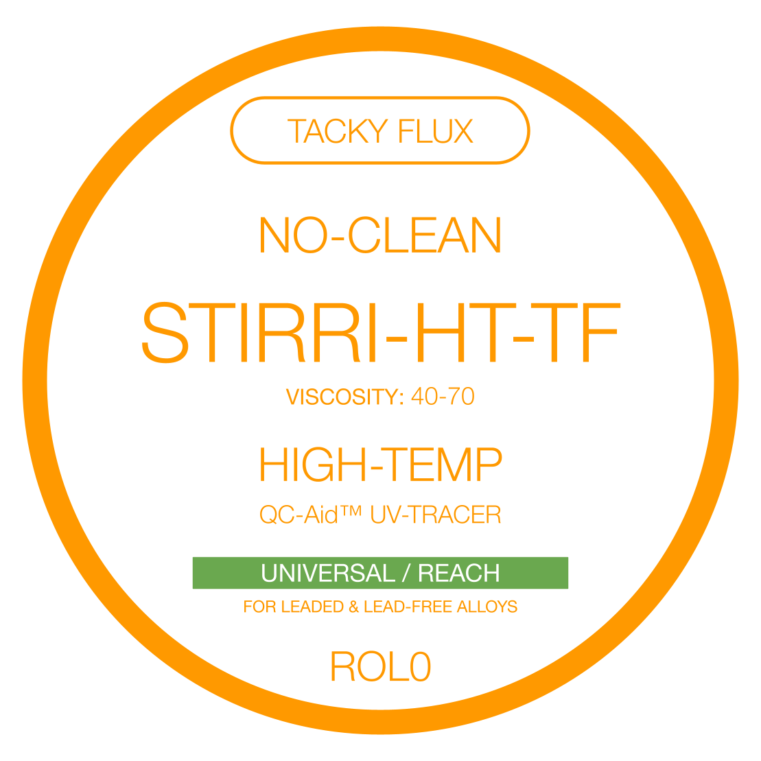 HT-TF specialty no-clean high temperature soldering tacky flux (ROL0)